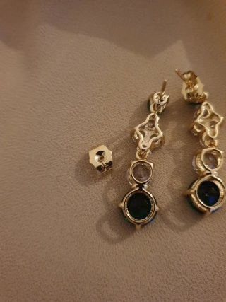 Pendientes Oro 18k Chapado Verde