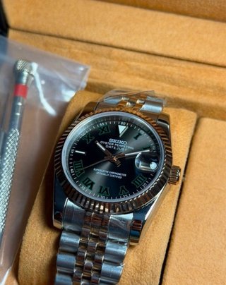 Seiko Mod Wimbledon 36mm Plata Oro Rosa
