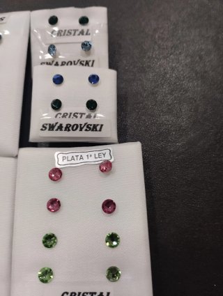 Pendientes Swarovski Plata varios tamaños