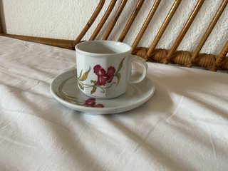 Taza y plato vintage floral alemán