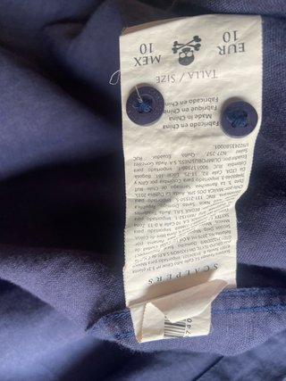 Camisa Scalpers Azul talla 10 años