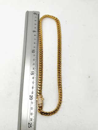 ORO NUEVO 18KT Cadena Cubana 8mm 50cm largo