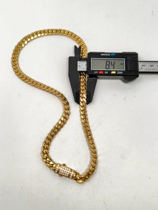 ORO NUEVO 18KT Cadena Cubana 8mm 50cm largo