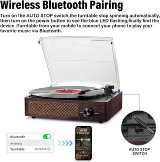 Tocadiscos Bluetooth Mersoco M49 3 Velocidades