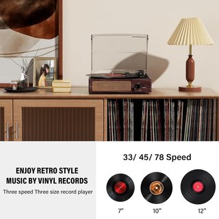 Tocadiscos Bluetooth Mersoco M49 3 Velocidades