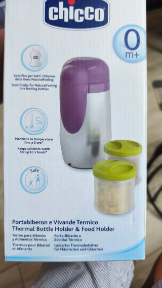 Porta biberon e vivande termico viola
