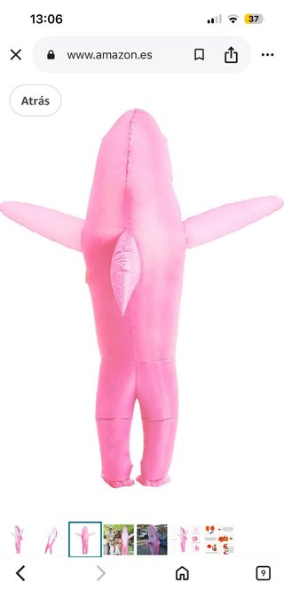 Disfraz Tiburón Inflable Rosa Talla Única