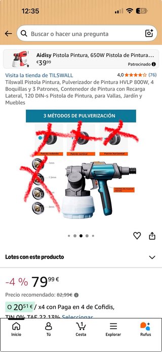 Pistola Pintura Eléctrica 800w Tilswall