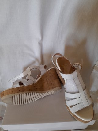 Sandalias cuña blancas talla 37