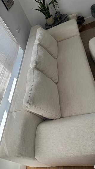 Sofá 3 plazas beige tela NUEVO PORTE INCLUIDO