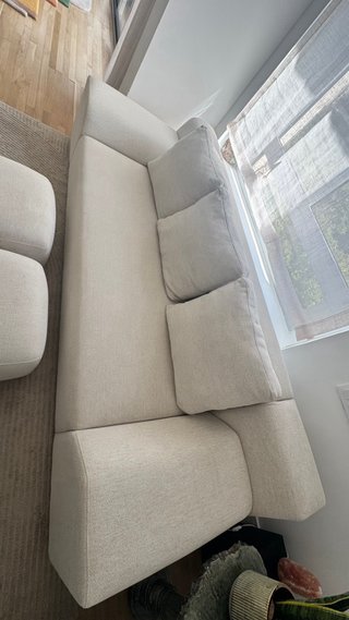 Sofá 3 plazas beige tela NUEVO PORTE INCLUIDO