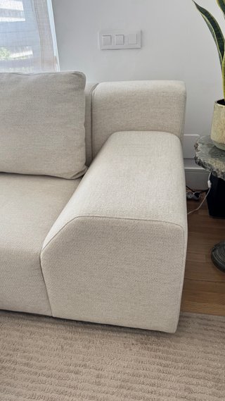Sofá 3 plazas beige tela NUEVO PORTE INCLUIDO