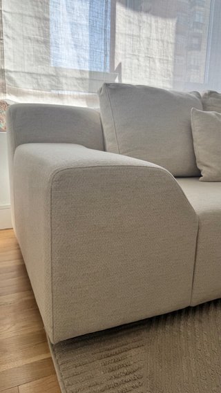 Sofá 3 plazas beige tela NUEVO PORTE INCLUIDO