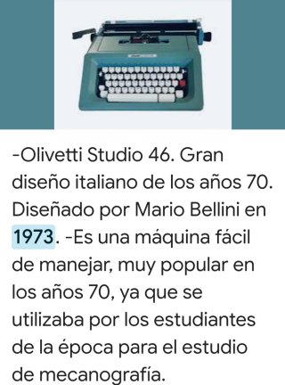 Olivetti Studio 46 Máquina de Escribir