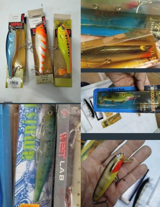 Lote 7 señuelos de pesca variados