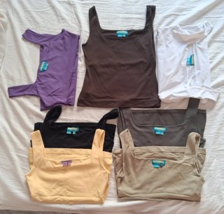 Camiseta top Tirantes marrón verde oliva malva etc