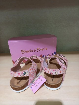 Sandali bimba Bacio & Bacio rosa glitter fiori 33