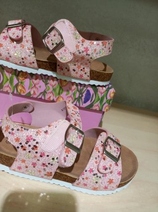 Sandali bimba Bacio & Bacio rosa glitter fiori 33