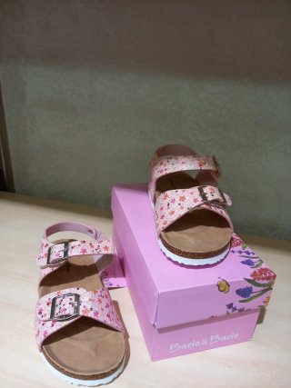 Sandali bimba Bacio & Bacio rosa glitter fiori 33