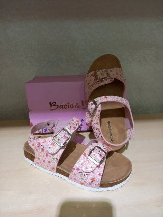 Sandali bimba Bacio & Bacio rosa glitter fiori 33