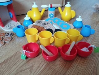 Juego de café y té de madera para niños