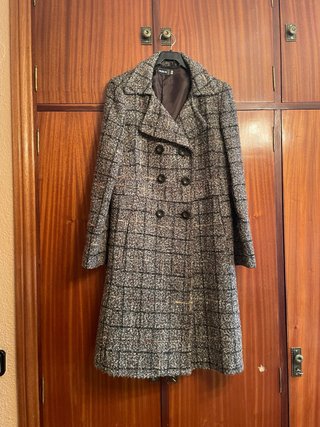 Cappotto da donna a quadri multicolore grigio