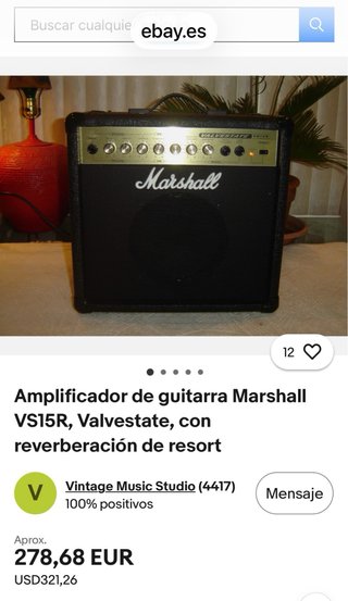 Ampli Guitarra MARSHALL Valvestate VS15R, England