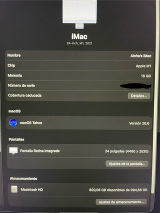 Apple iMac 24” Chip M1. Púrpura. Raya pantalla