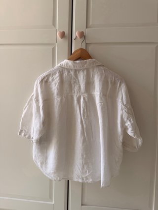 Camicia Zara Lino Bianca