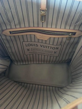 Bolso Neverfull MM Louis Vuitton Rose Beige