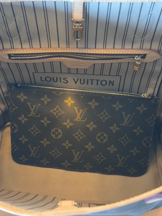 Bolso Neverfull MM Louis Vuitton Rose Beige