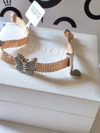 Pulsera Pandora Malla Rosegold Mariposa