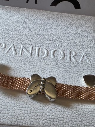 Pulsera Pandora Malla Rosegold Mariposa