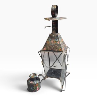 Lampião Vintage Metal Pintado Mão