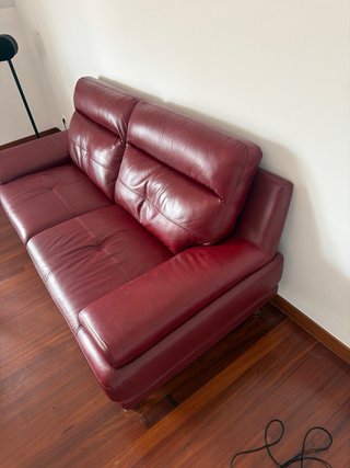 Sofá de piel rojo