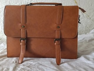 Maletín Vintage Camel + Carpeta Portadocumentos