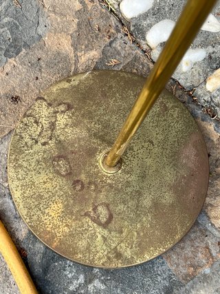Lámpara de pie dorada metal años 70