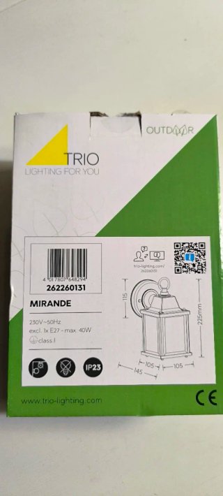 Applique da esterno in metallo e vetro