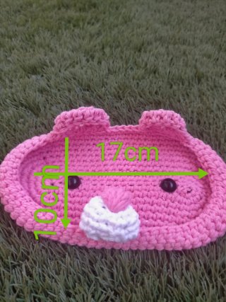 Funda Gafas Ganchillo Oso Rosa