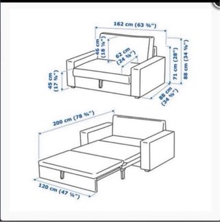 Sofá Cama Ikea Vilasund 2 Plazas Gris Oscuro
