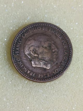 Peseta Franco 1953 fallo estampación