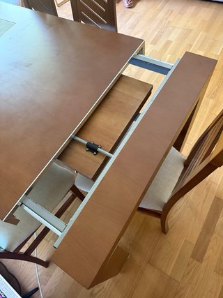 Conjunto mesa comedor y 6 sillas madera