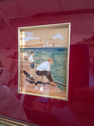 Quadro vintage con cornice dorata