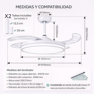 Pack 4 Ventiladores Techo Wonduu 3 Años Garantía