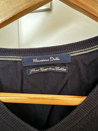 Jersey Massimo Dutti Negro Cuello Pico