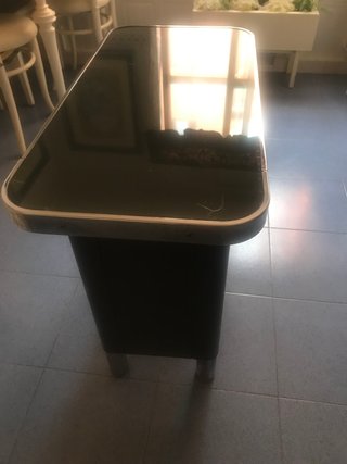 Mesa escritorio cristal y metal