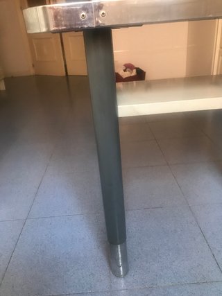 Mesa escritorio cristal y metal