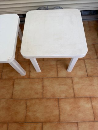 Conjunto (x2) Mesa de plástico exterior 46x46x42