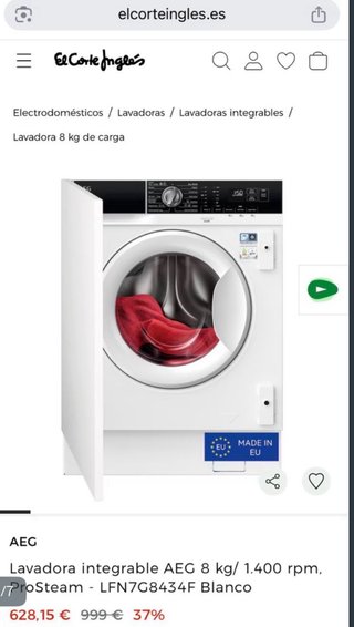Lavadora integrab 8kg sin desembalar+regalo grifo