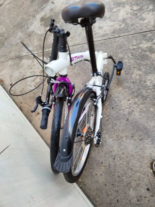 Bicicleta Plegable B'Twin LA 320 Blanca